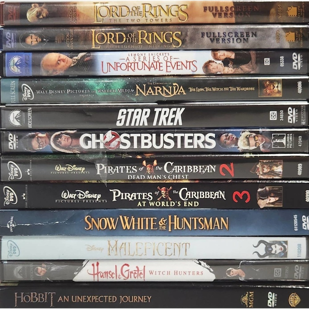 Lot of 12 DVD'S Mostly Fantasy Lord of The Rings Hobbit‎ Maleficent